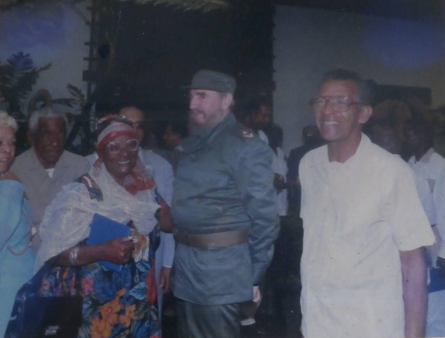 Fidel junto a Fredesvinda Rosell en la reunión con líderes religiosos